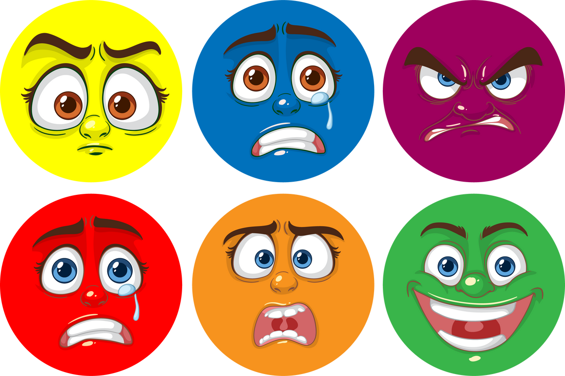 Colorful Emotional Faces Illustration