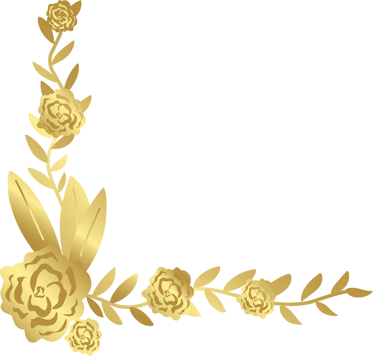 Golden Rose Flower Branch Decoration