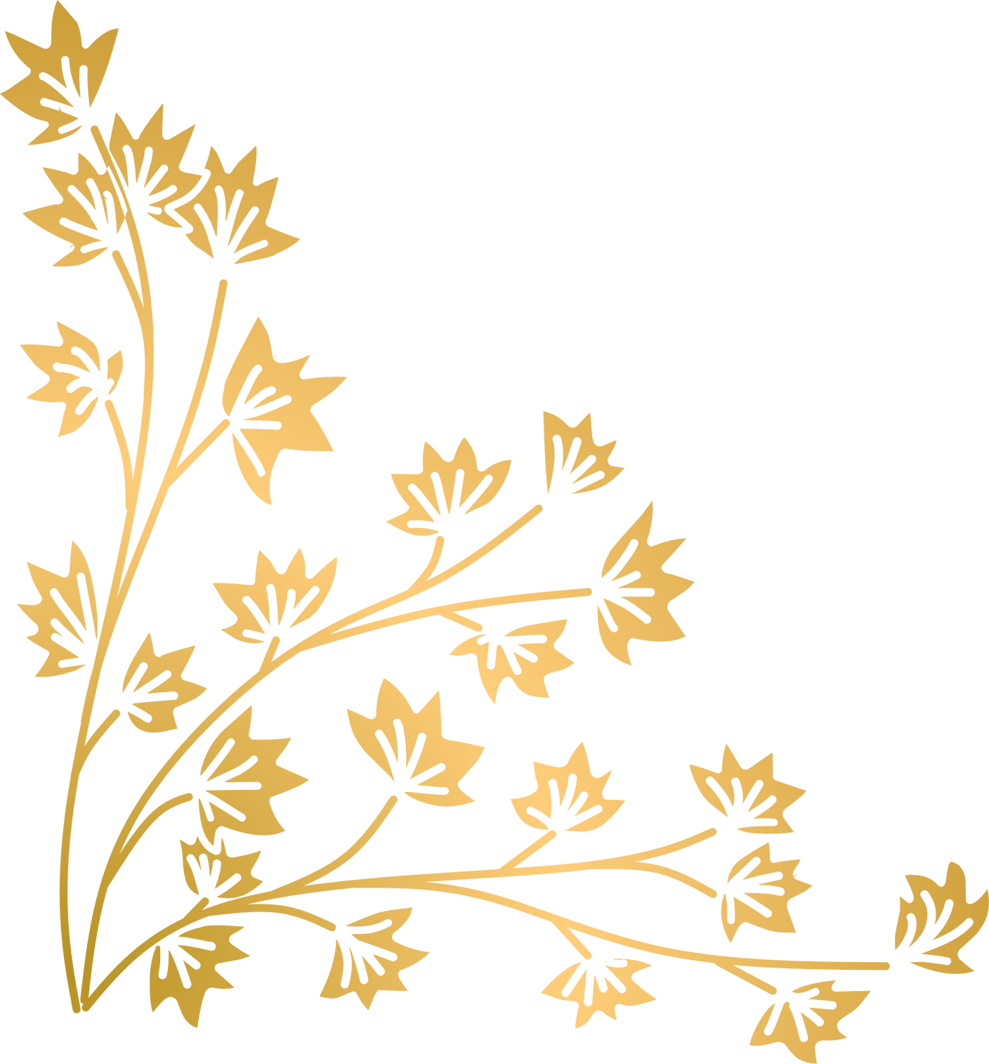 gold leaves corner border